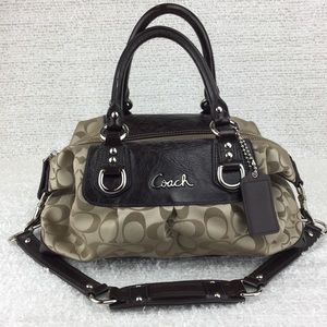 Coach brown signature purse bag